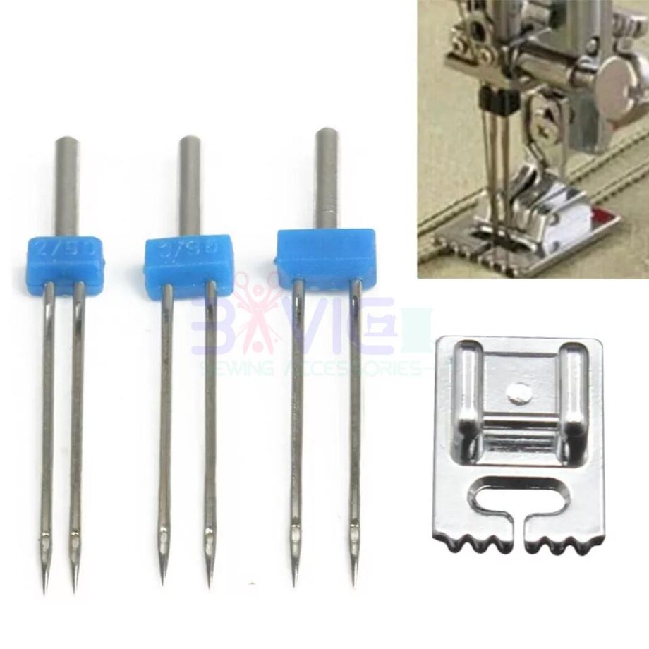 Tabletop Pintuck Foot + Twin Needle