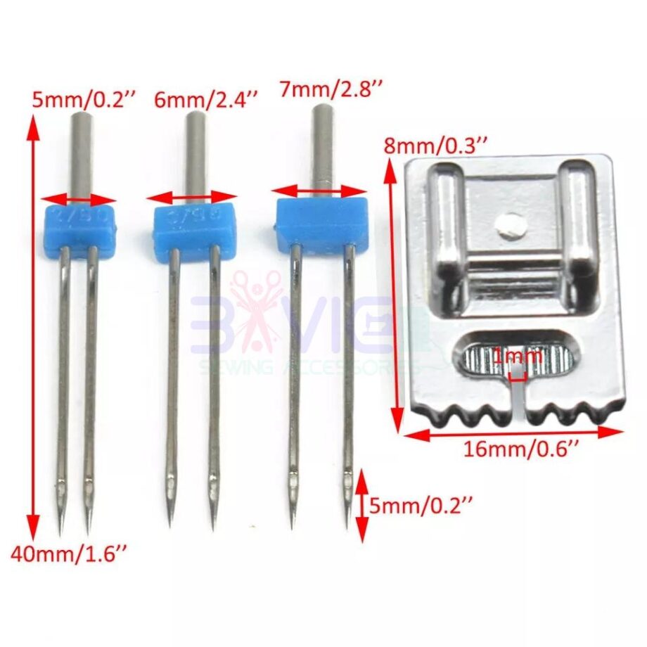 Tabletop Pintuck Foot + Twin Needle