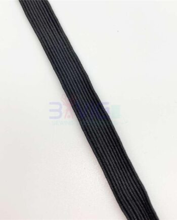 Black Flat 1/2 Inch Elastic