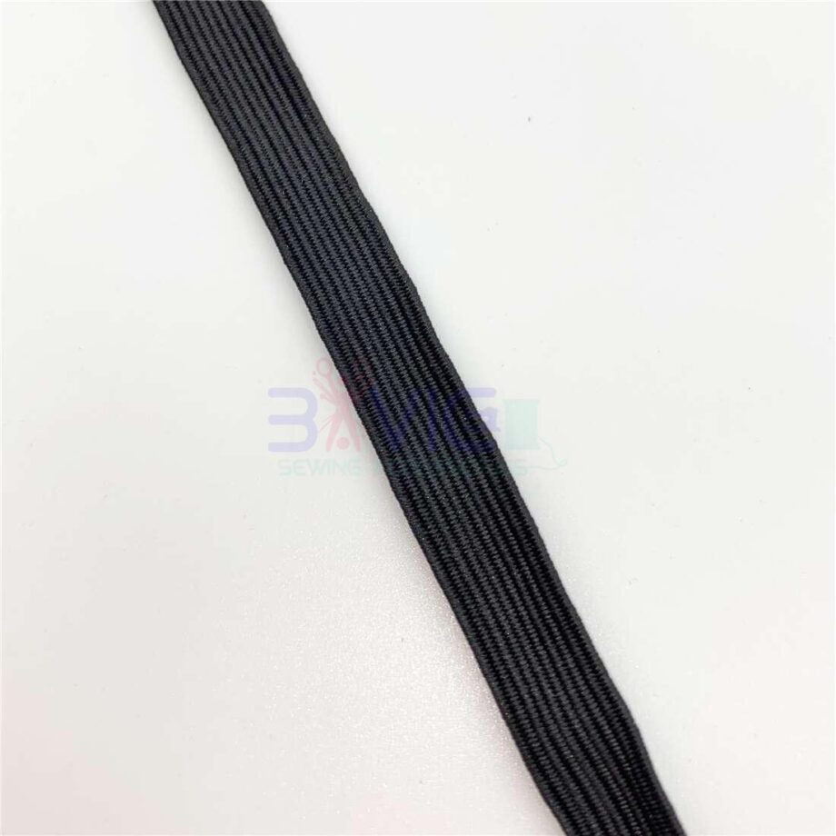 Black Flat 1/2 Inch Elastic