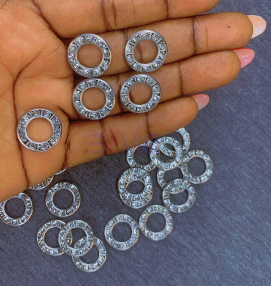 Silver 9mm Diamond Eyelet