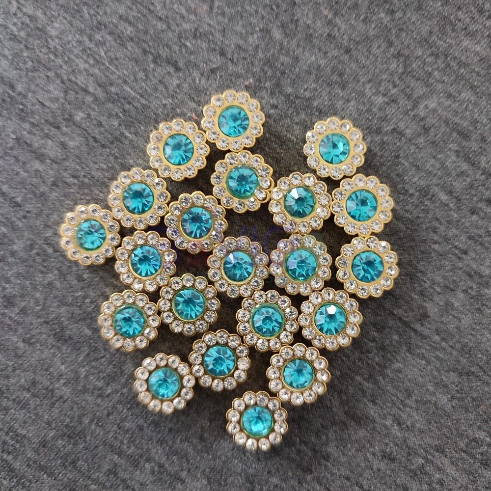 Turquoise Blue Sunflower Rivet - Image 2