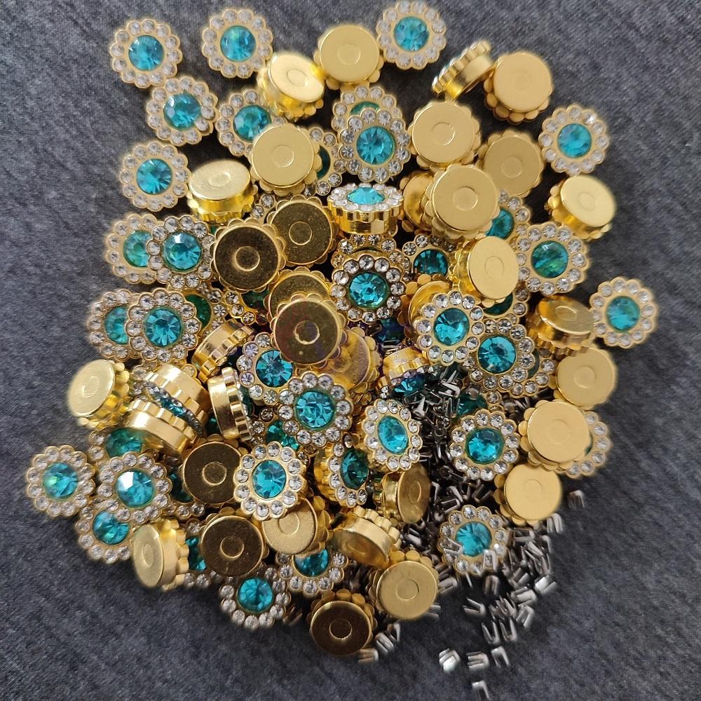 Turquoise Blue Sunflower Rivet - Image 3