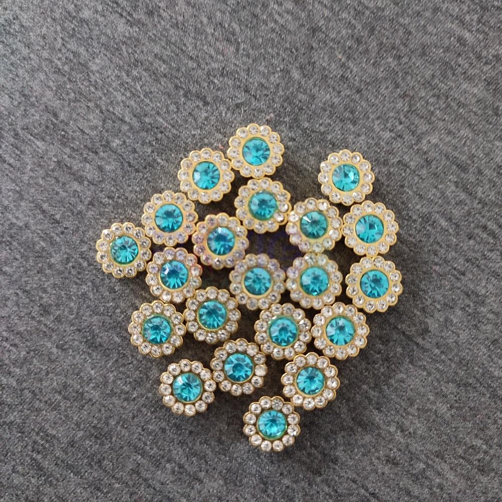 Turquoise Blue Sunflower Rivet - Image 4